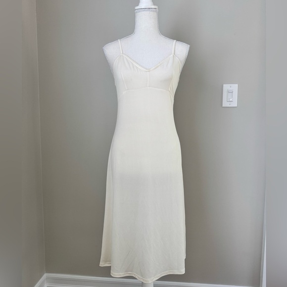 Zimmerman Spaghetti Strap V Neck Midi Slip lace trim Dress Cream / Ivory size 0 - Picture 15 of 16